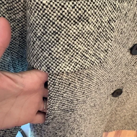 Banana Republic | Classic Black and White Tweed Midi Coat | Small - Picture 8 of 12